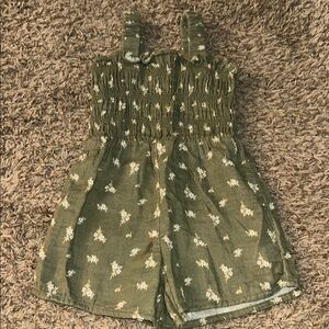 SOLD Green Floral Romper